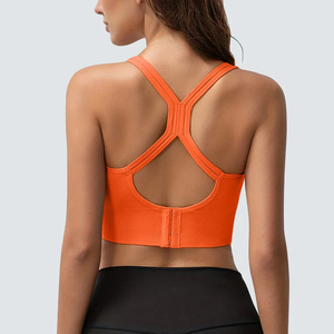 <b>Cross</b> Back Buckle Sports Bra High Quality Lightweight Breathable Elastic Workout <b>Top</b> with Adjustable Pads - Product Image 3