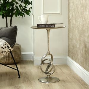 Table d'appoint contemporaine en métal avec plateau rond pour le service et comme élément décoratif élégant pour le salon - Product Image 2