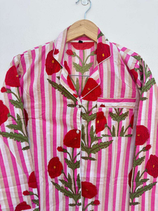 Conjunto de Pijama de Algodón para Mujer, Estampado Animal Digital Rosa, Cuello en V, Manga Larga, Suave, Lavable a Máquina, para Otoño y Verano - Product Image 5