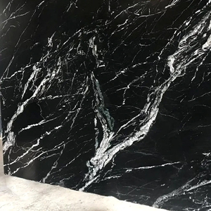 Black <b>Marble</b> Porcelain Tile <b>Large</b> Slab Full Body Glossy Finish Premium Quality Floor Covering At Good Price - Product Image 5