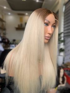 วิกผมลูกไม้ด้านหน้าสีบลอนด์ผมบริสุทธิ์จากเวียดนามดูเป็นธรรมชาติ - Product Image 4