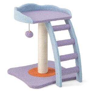 Albero per Gatti Multifunzionale e Tiragraffi con Scala, Design in Peluche per un Comodo Gioco - Product Image 3