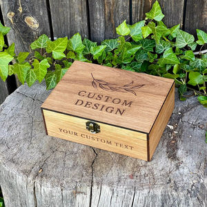 Caja de Madera Grabada con Láser Personalizada para Exportación Global, Caja de Madera Moderna Grabada con Láser, Caja de Joyería, Caja de Almacenamiento, Estuche de Regalo al por Mayor - Product Image 1