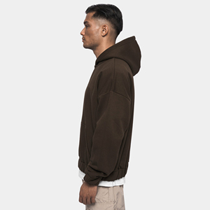 Sudadera con capucha extragrande para hombre, de algodón grueso, estilo urbano, con cremallera, fabricante de sudaderas con logotipo personalizado, venta al por mayor - Product Image 2