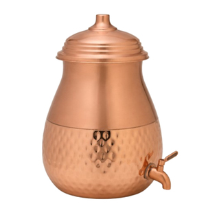 Premium Pure Copper Hammered Water Dispenser With Leakproof Tap Handcrafted Ayurvedic Water Storage Tank For Healthy Hydration - Product Image 2