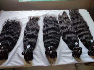 26" Inches Natural Wavy Indian Remy Hair Bundles-Single Head Donor Chennai Unprocessed Raw Human Hair Extensions with Deep Wave - Product Image 5