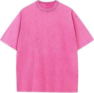 T-shirt en maille délavée à l'acide 240 GSM 100% coton, couleur unie, écologique, séchage rapide, respirant, avec logo personnalisé, style streetwear décontracté, coupe oversize pour homme - Product Image 3
