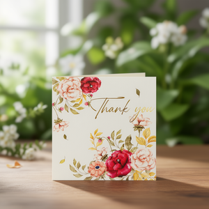 Carte de vœux écologique avec fleurs imprimées numériquement et estampées à l'or - Product Image 3