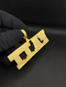 Pendentif de luxe personnalisé en alliage plaqué argent, style Hip Hop, avec diamant effet goutte de glace, thème Dynastie Royale Chrétienne - Product Image 3