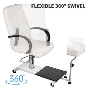Silla de pedicura de spa blanca ajustable con masaje de burbujas de fácil limpieza Unidad de baño de pies de elevación hidráulica - Product Image 3