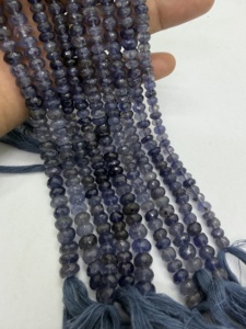 Cuentas Redondas de Iolita Natural de 8mm, Hilo de 16 Pulgadas, Color Azul Violeta, para Fabricación de Joyería, Proveedor Mayorista - Product Image 3