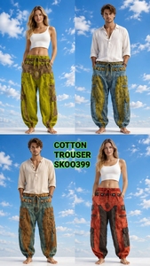 Pantalones Bohemios Vintage de Cintura Elástica, Transpirables, 100% Algodón, de Alta Calidad, a la Moda, Holgados, para Hombre y Mujer, para Uso Diario - Product Image 4