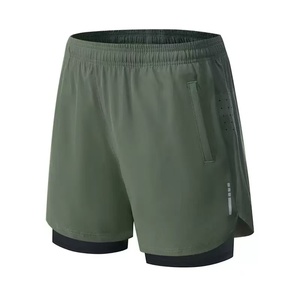 New Casual Running 100%Polyester Solid Quick-drying Breathable Elastic Waist <b>Mid</b> High Street Sports Shorts Summer Men's Gym Wear - Product Image 3