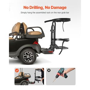 Porte-sac pour siège arrière de voiturette de golf, gain de place, 27,1 x 15,6 x 29,7 pouces, compatible avec la plupart des barres de maintien des voiturettes de golf - Product Image 3