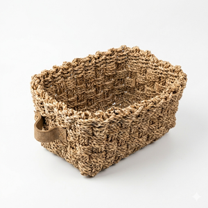 RURI M Handmade seagrass <b>storage</b> <b>basket</b> woven natural organizer <b>basket</b> with handles eco friendly home decor multipurpose <b>basket</b> - Product Image 2