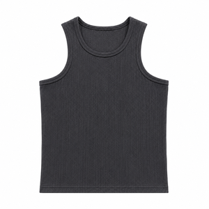 Débardeur côtelé pour homme 100% coton sans manches séchage rapide 380g décontracté athlétique gym - Product Image 5