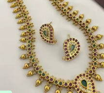 Classic Indian Wedding Premium Quality Premium Traditional <b>Necklace</b> <b>Set</b> with Intricate <b>Pearl</b> Work for Weddings for Women Girls - Product Image 2