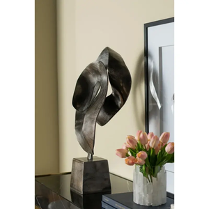 Sculpture en aluminium pour la décoration de la maison, statue d'art moderne, décoration de salon ou de bureau, sculpture polie moderne Everly Quinn. - Product Image 3