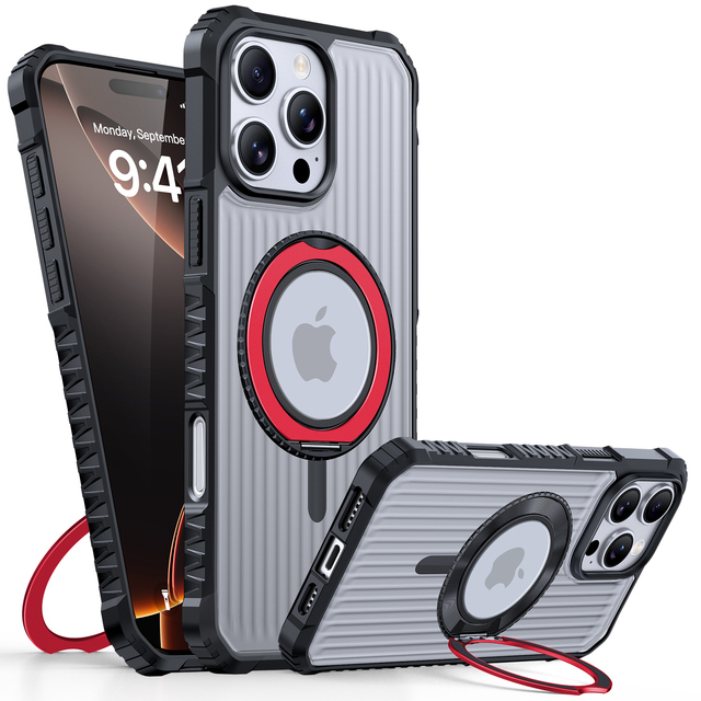 Hybrid Translucent Back Skin for iPhone 16 Pro Max 15 Matte Hard PC Wireless Charge Support Anti Slip Grip Soft TPU Edge Guard