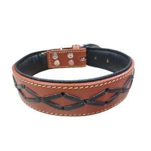 Custom Colors Genuine Cow Leather Dog <b>Collar</b> with Soft Padding and Waterproof Feature - Product Image 5