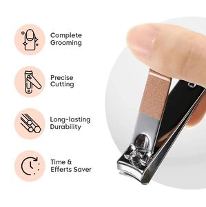 Set de Manicura y Pedicura de 18 Piezas, Cortaúñas y Kit de Cuidado de Uñas de Acero Inoxidable Color Oro Rosa con Estuche de Viaje Rosa - Product Image 3