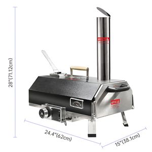Portatile nero 12 \ "forno a legna da esterno forno a Pellet legno duro controsoffitto forno per cucina all'aperto cortile cucina all'aperto - Product Image 2