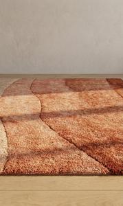 Elegante Alfombra de Lana Tejida a Mano en Color Marfil Terracota, Antideslizante, con Base de Silicona y Algodón, Diseño Abstracto Moderno para Dormitorio u Oficina - Product Image 5