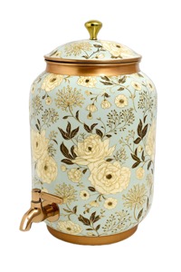 Vase à eau décoratif en cuivre émaillé de luxe avec robinet en laiton de qualité supérieure pour restaurant, hôtel, usage domestique et salle à manger - Product Image 4