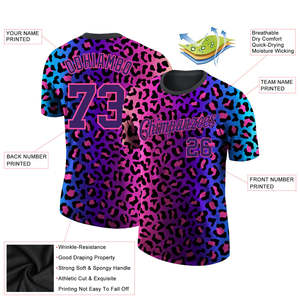 Wholesale Custom Team Jersey Gradient <b>Leopard</b> Pattern Sports Apparel Personalized Name Number OEM <b>Men's</b> <b>Shirts</b> Manufacturer - Product Image 2