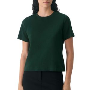 Women Dark Green Cotton T Shirt Casual Loose Fit Short Sleeve Crew Neck Tee OEM ODM Manufacturer Custom Wholesale Bulk New - Product Image 5