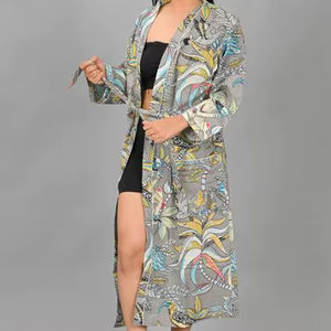 ชุดคลุมอาบน้ำโรงแรมหรูหรา ผ้าทอเนื้อนุ่ม 100% ผ้าฝ้าย สำหรับผู้หญิง แห้งเร็ว ยาวเต็มตัว สวมใส่สบาย แบบกิโมโน เซ็กซี่ มีสไตล์ - Product Image 2