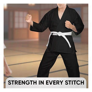 Uniforme de karaté pour enfants et adultes, léger, pour étudiants, uniforme de karaté Gi, uniforme d'entraînement aux arts martiaux, ceinture noire assortie, pour débutants - Product Image 3