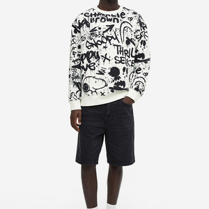 Sweat-shirt streetwear pour homme, logo personnalisé, matière épaisse, sweat-shirts pour homme, sweat-shirt unisexe à capuche, sweat-shirt en coton uni à col rond - Product Image 2