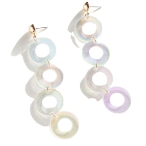 Forma cuadrada diseño hecho en fábrica madera chica pintura pendientes ligeros joyería collar joyería de moda - Product Image 6