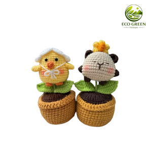 Maceta de Ganchillo Hecha a Mano con Forma de Animal, Adorable Decoración de Escritorio Kawaii, Regalo de Cumpleaños para Niñas y Mujeres - Product Image 2