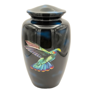 Urna Funeraria Moderna con Diseño de Pájaros Cardenales en Rama y Escena Floral para un Tributo Conmemorativo - Product Image 5