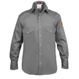 Camisa de soldadura resistente a las llamas gris claro de 100%, ropa de seguridad media - Product Image 1