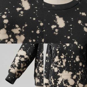 Sweat-shirt en molleton de haute qualité pour femme, style gothique esthétique, effet délavé, style grunge, effet éclaboussures DIY, automne/hiver, devant - Product Image 5