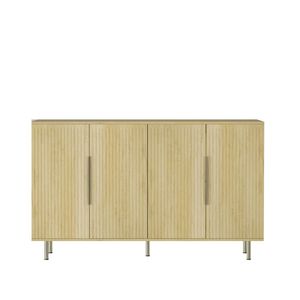 Credenza Moderna in Legno con Ripiani Regolabili, Grande Buffet e Consolle con Finitura Scanalata - Product Image 4
