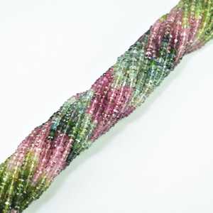 Cuentas de turmalina rosa facetadas naturales de 3.5 mm con orificio central para la fabricación de joyería, venta al por mayor. - Product Image 3