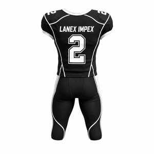 Nuevo diseño, uniforme de fútbol americano personalizado con estampado por sublimación, poliéster de secado rápido, malla, corte holgado y extragrande. - Product Image 4