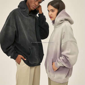 Sudadera personalizada de algodón de gran tamaño de alta calidad en relieve de peso pesado lavado ácido Vintage cálido cómodo Sudadera con capucha - Product Image 4