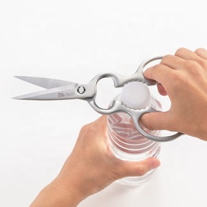 Ciseaux professionnels PG-413 entièrement en acier inoxydable avec étui, lame dentelée, pour couper les légumes et la viande - Product Image 5