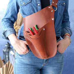 Bolsa de trabajo de cuero para jardinería, cinturón de herramientas profesional de cuero para floristería, correa ajustable, almacenamiento para jardín, marca privada en venta - Product Image 5