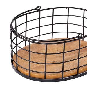 Panier utilitaire polyvalent de 15 pouces en fil d'acier robuste avec poignées courbées pour une prise en main facile, solution de rangement décorative - Product Image 3