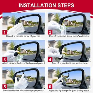 Specchietti Retrovisori Laterali Convessi Senza Cornice in Vetro HD, Regolabili con Angolo Ampio per Punti Ciechi, Specchietti Esterni per Auto - Product Image 3