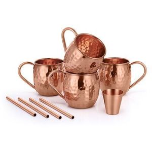 Mug vintage en cuivre pur fait main avec poignée en laiton, pour Moscow Mule, bière, café, cocktails, vaisselle de service pour la décoration de la maison - Product Image 1