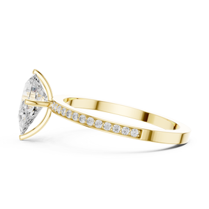 Yellow Gold Marquise Cut Lab Grown Diamond Engagement <b>Ring</b> for Women Lab Grown Diamond Wedding Promise <b>Ring</b> Fine Jewelry - Product Image 3