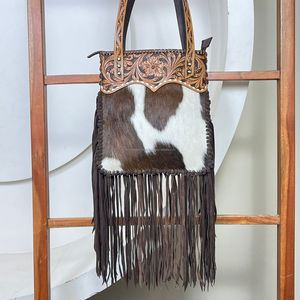 Nuevo Bolso de Cuero Vacuno Hecho a Mano de Última Moda, Gran Capacidad, Estilo Vintage con Diseño de Flecos para Mujer - Product Image 4