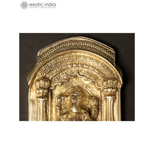 8 Pouces En Laiton Ganesha Rajasthani Jharokha Tenture Murale Sculpture Conception Intérieure Complexe pour La Décoration Intérieure - Product Image 2